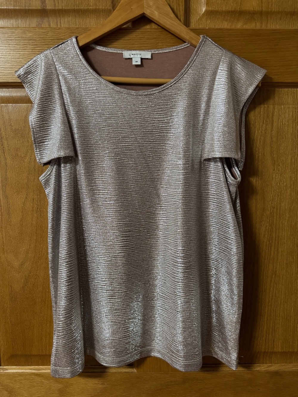 Tahari Sleeveless Metallic Rose Cold-Shoulder Tank